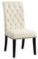 Alana Fabric Upholstered Dining Side Chair Beige (Set of 2)