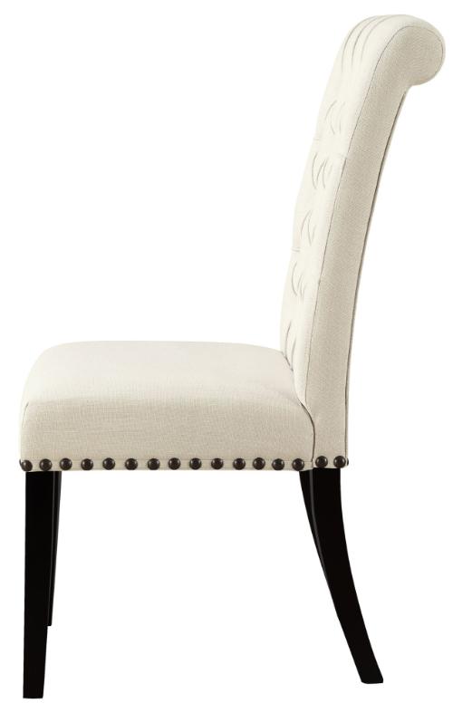 Alana Fabric Upholstered Dining Side Chair Beige (Set of 2)