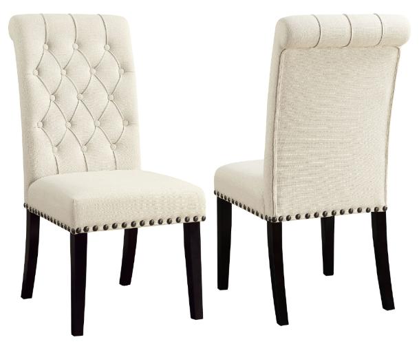 Alana Fabric Upholstered Dining Side Chair Beige (Set of 2)