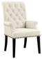 Alana Fabric Upholstered Dining Arm Chair Beige