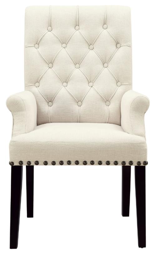 Alana Fabric Upholstered Dining Arm Chair Beige