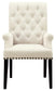 Alana Fabric Upholstered Dining Arm Chair Beige