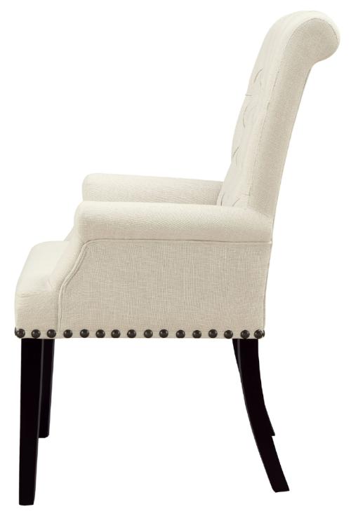 Alana Fabric Upholstered Dining Arm Chair Beige