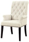 Alana Fabric Upholstered Dining Arm Chair Beige