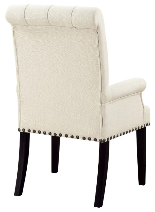 Alana Fabric Upholstered Dining Arm Chair Beige