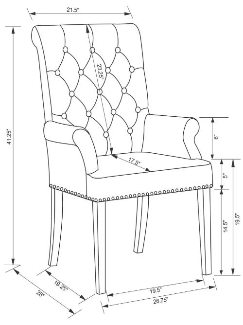 Alana Fabric Upholstered Dining Arm Chair Beige