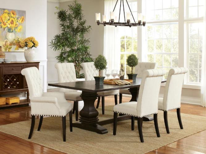 Alana Fabric Upholstered Dining Arm Chair Beige