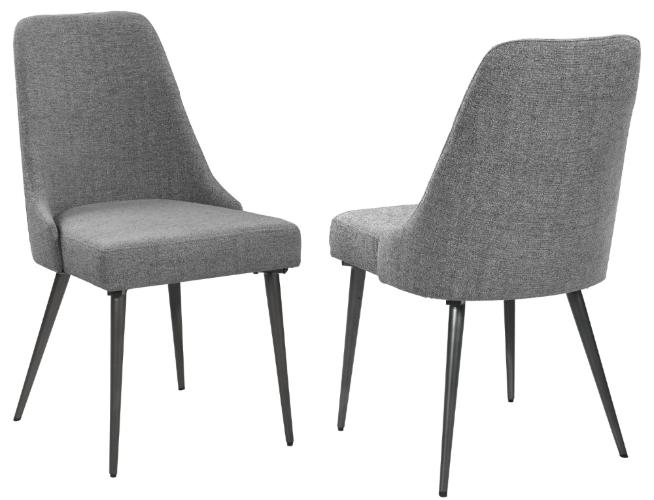 Alan Fabric Upholstered Dining Side Chair Grey (Set of 2)