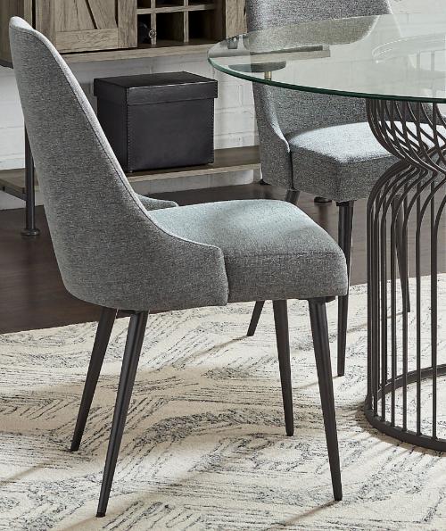 Alan Fabric Upholstered Dining Side Chair Grey (Set of 2)