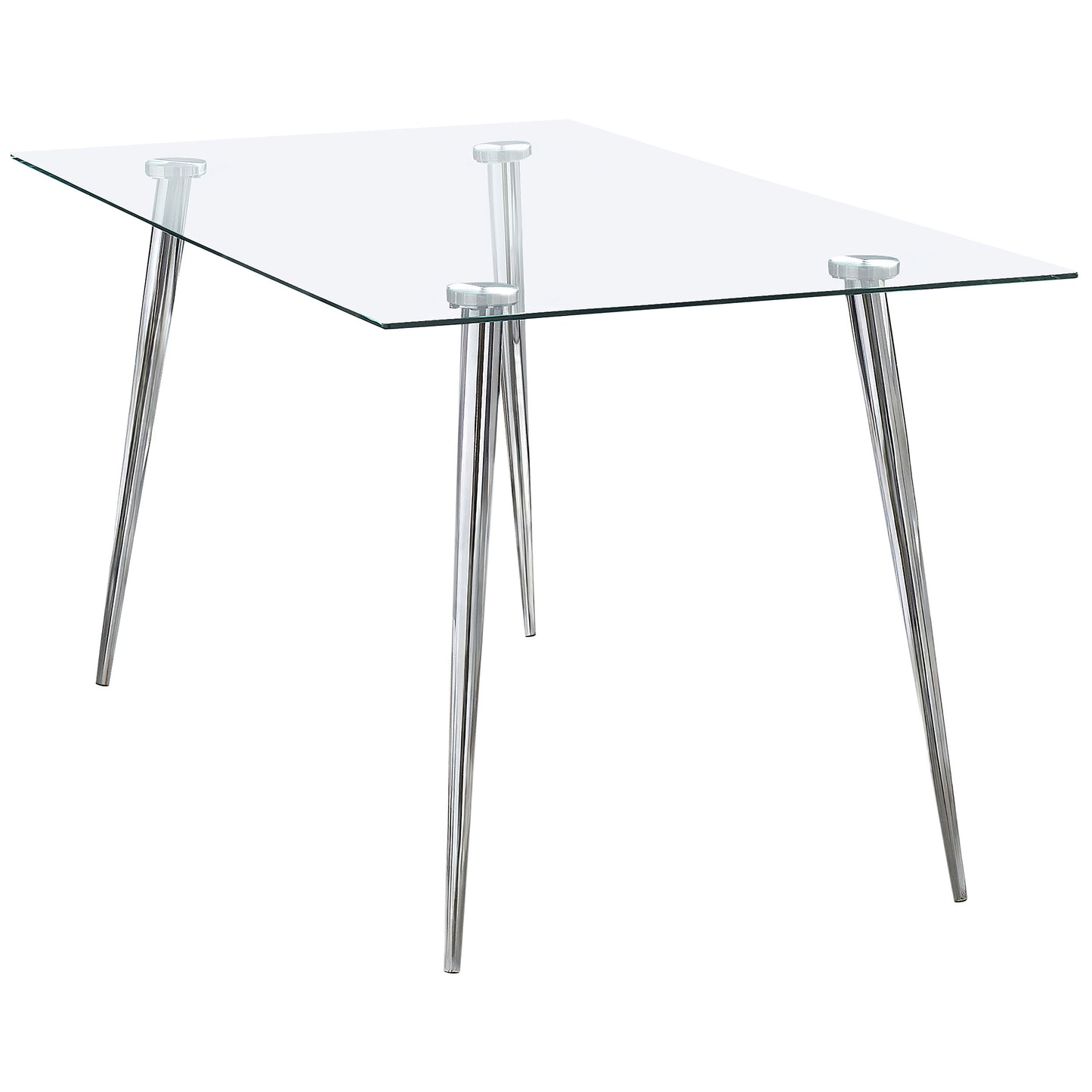 Gilman Rectangular 64-inch Glass Top Dining Table Chrome