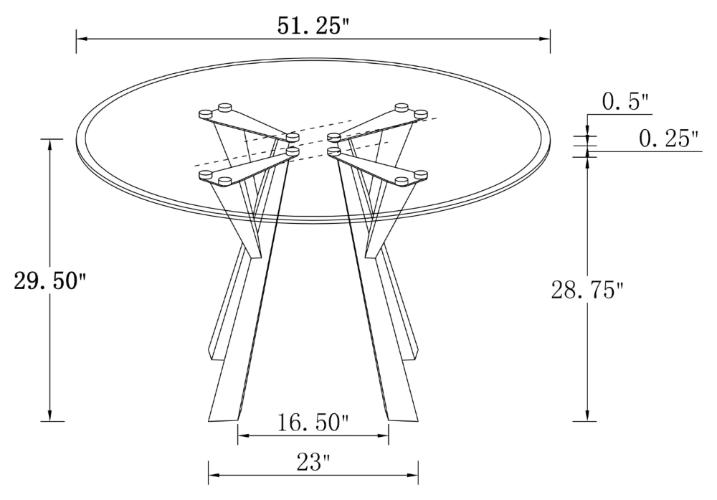 Alaia Round 51-inch Clear Glass Top Dining Table Chrome