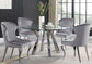 Alaia Round 51-inch Clear Glass Top Dining Table Chrome