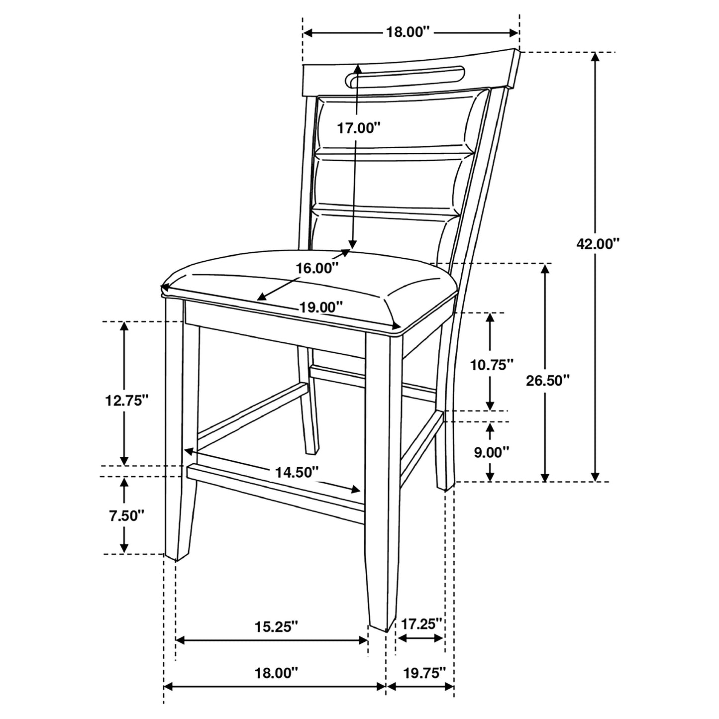 Prentiss Upholstered Counter Chair Cappuccino (Set of 2)