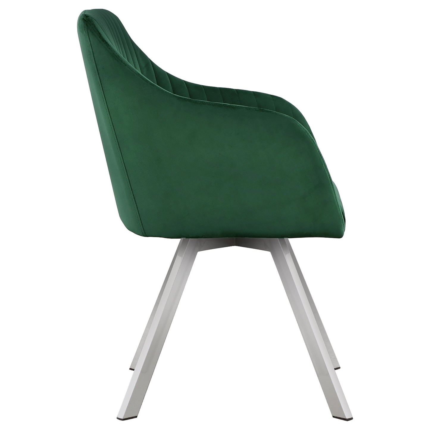 Arika Velvet Upholstered Swivel Dining Arm Chair Green