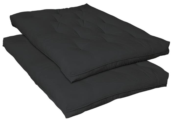 7" Deluxe Futon Pad Black