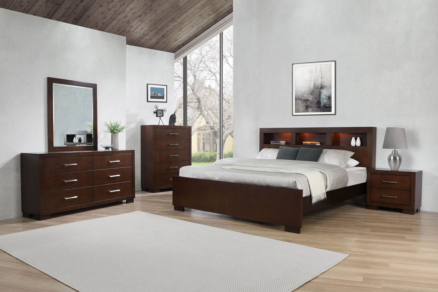 Jessica 5-piece Eastern King Bedroom Set Cappuccino