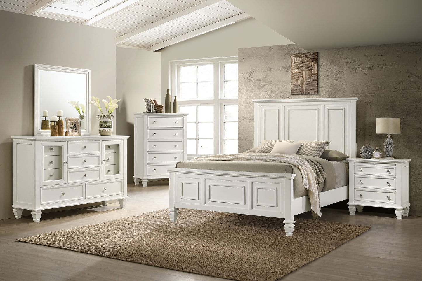 Sandy Beach 3-drawer Nightstand Cream White