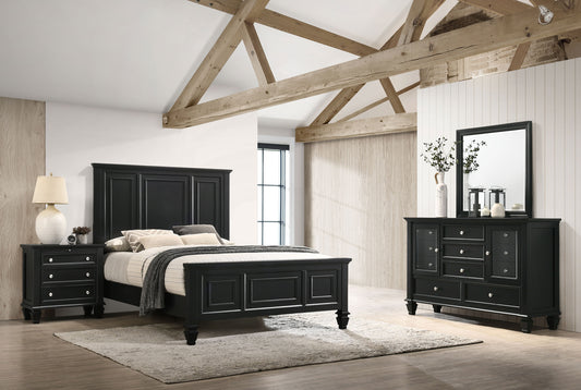 Sandy Beach 4-piece Queen Bedroom Set Black