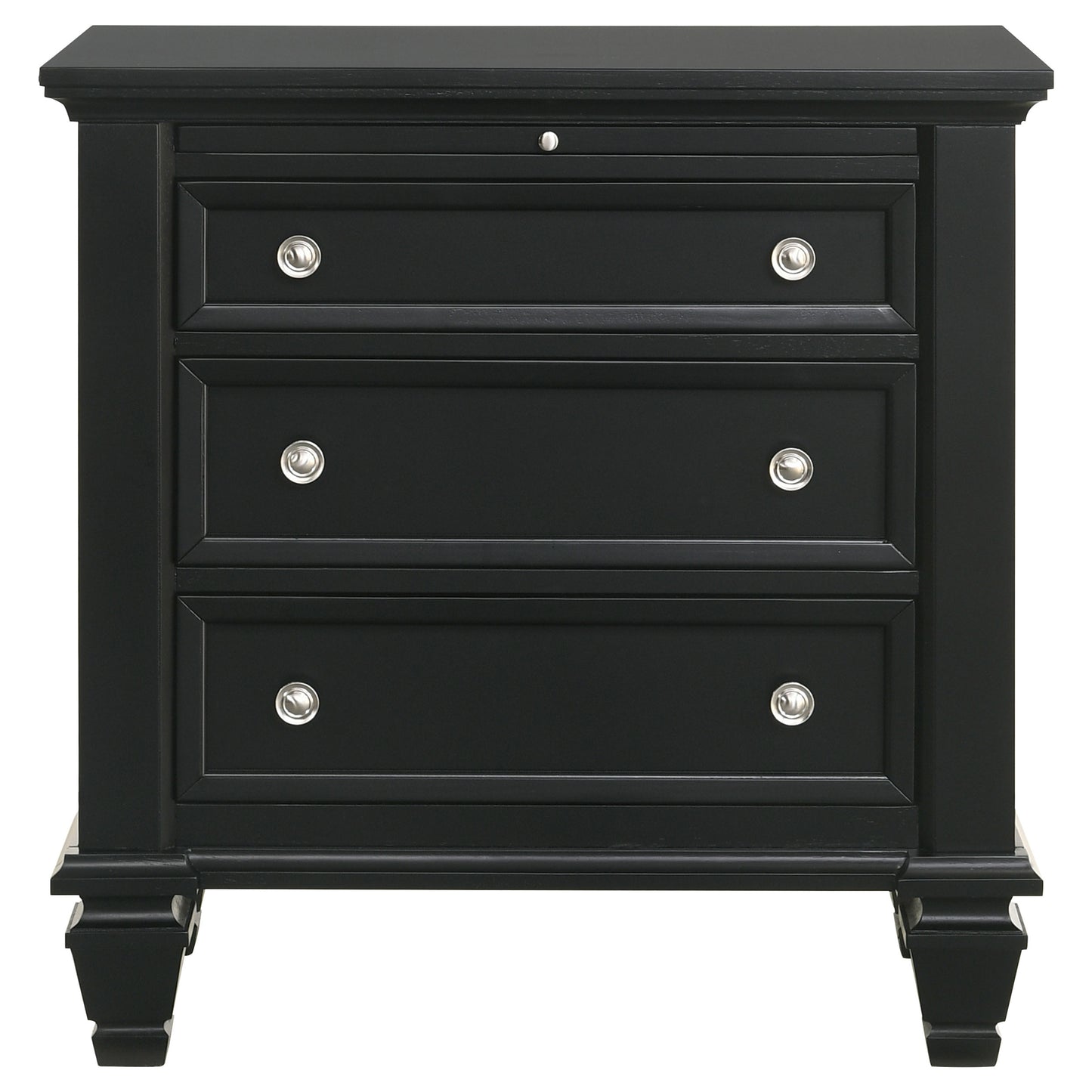 Sandy Beach 3-drawer Nightstand Black