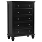 Sandy Beach 5-drawer Bedroom Chest Black