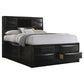 Briana Wood California King Storage Bookcase Bed Black