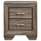 Kauffman 2-drawer Nightstand Washed Taupe