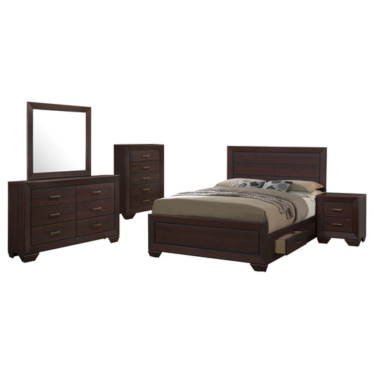 Kauffman 5-piece Eastern King Bedroom Set Dark Cocoa