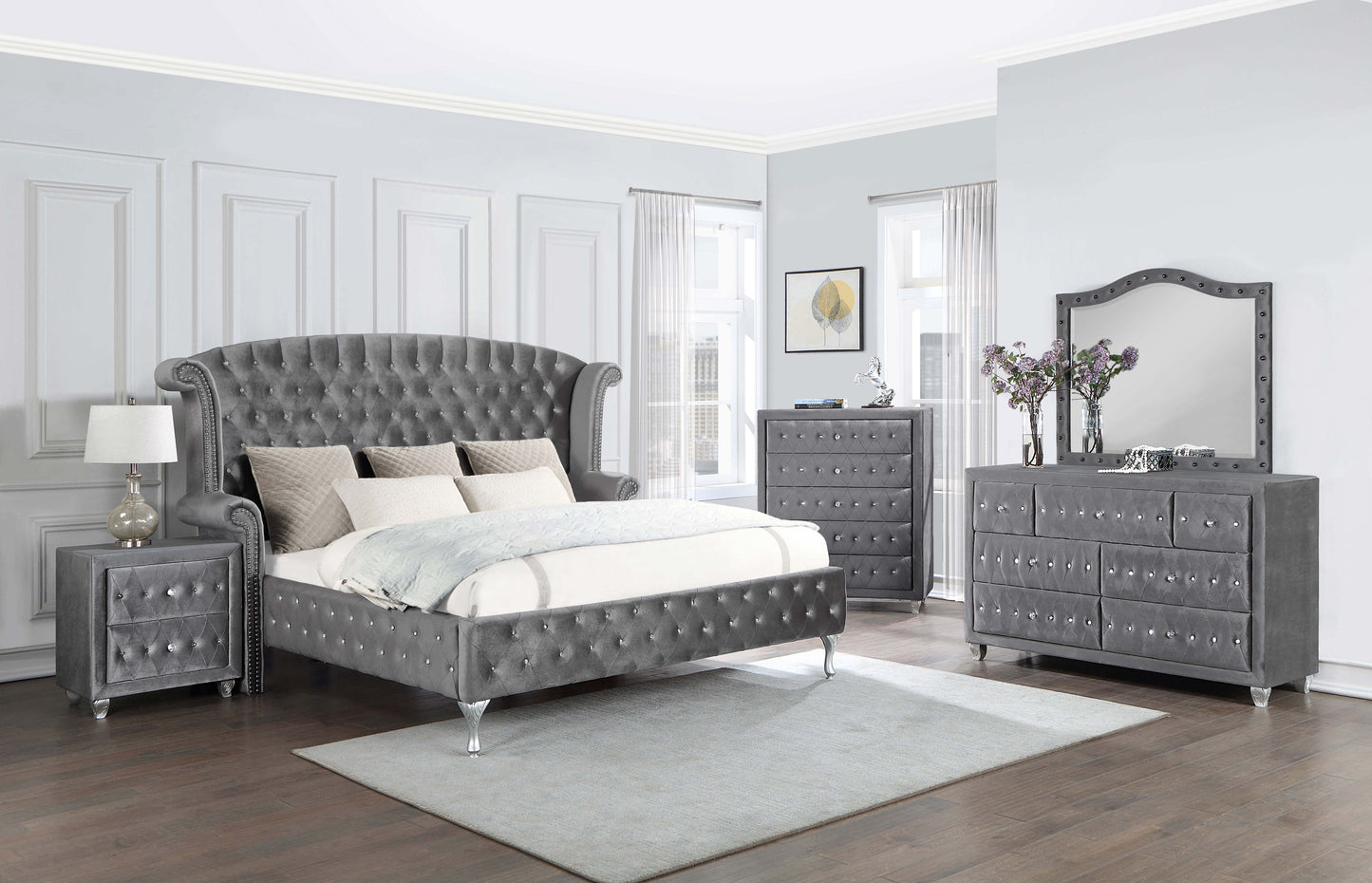 Deanna 5-drawer Bedroom Chest Grey