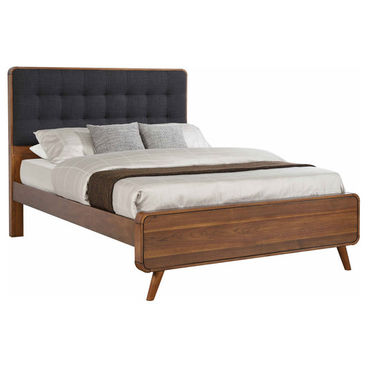 Robyn Wood California King Panel Bed Dark Walnut