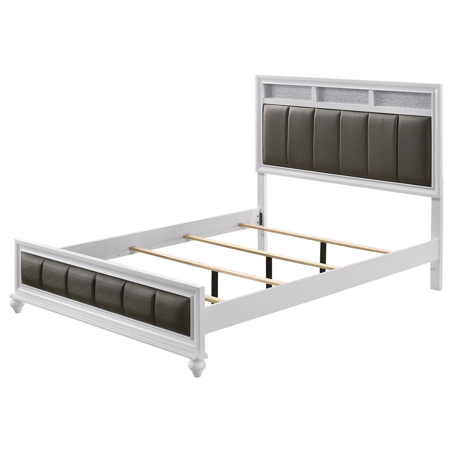 Barzini Wood Queen Panel Bed White