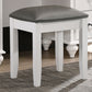 Barzini Upholstered Vanity Stool Metallic and White