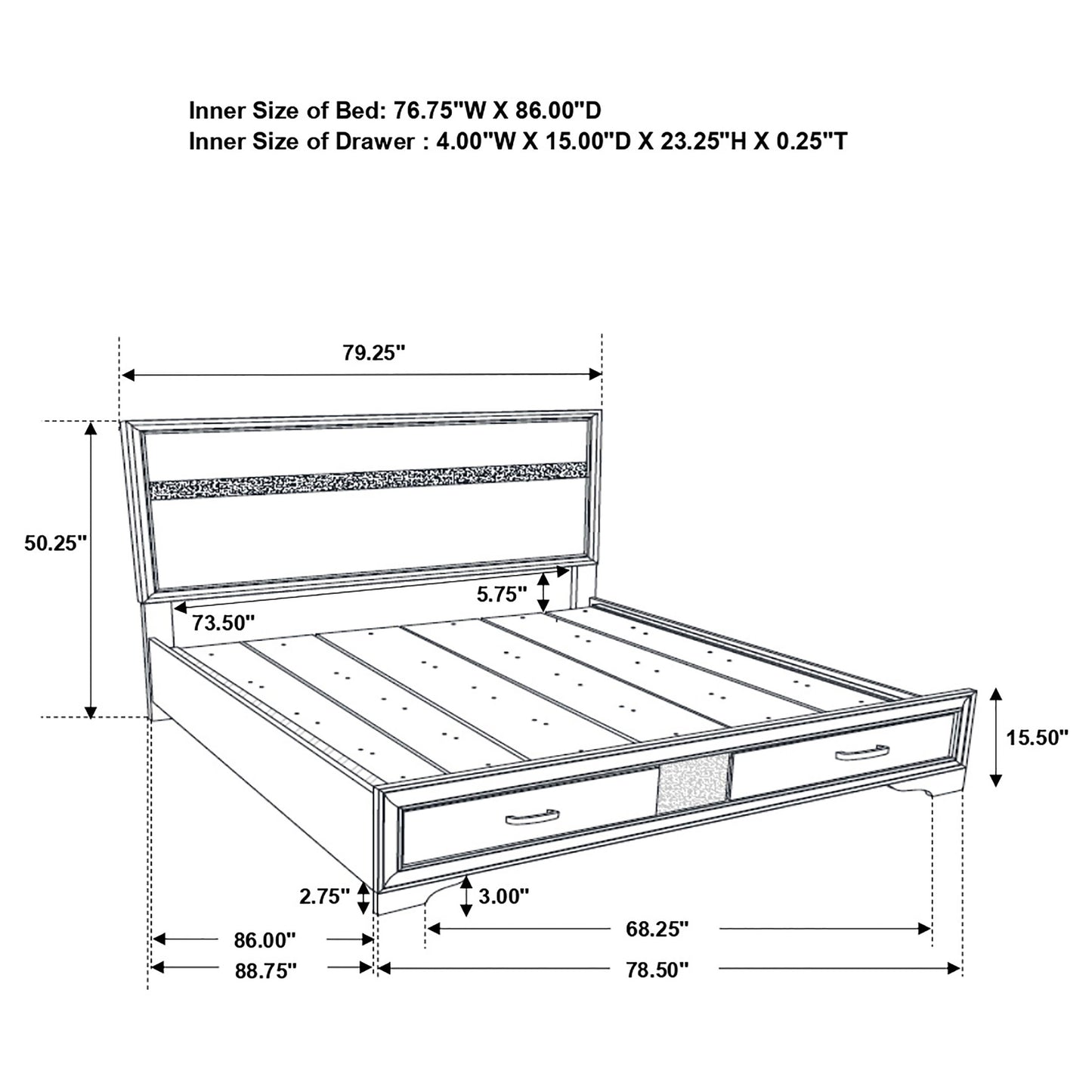 Miranda 4-piece California King Bedroom Set Black