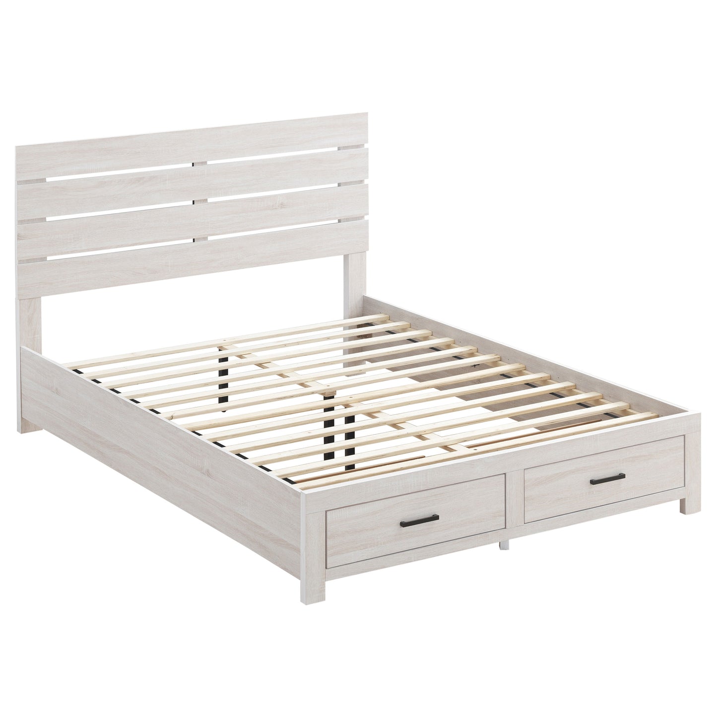 Brantford Wood Queen Storage Panel Bed Coastal White