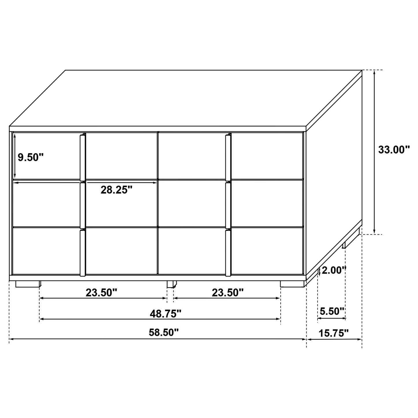 Marceline 5-piece Full Bedroom Set Black