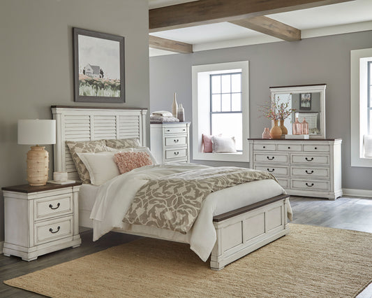 Hillcrest 5-piece Queen Bedroom Set Distressed White