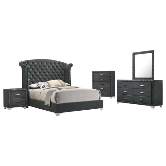 Melody 5-piece California King Bedroom Set Grey