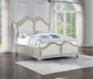 Evangeline California King LED Storage Panel Bed Silver Oak