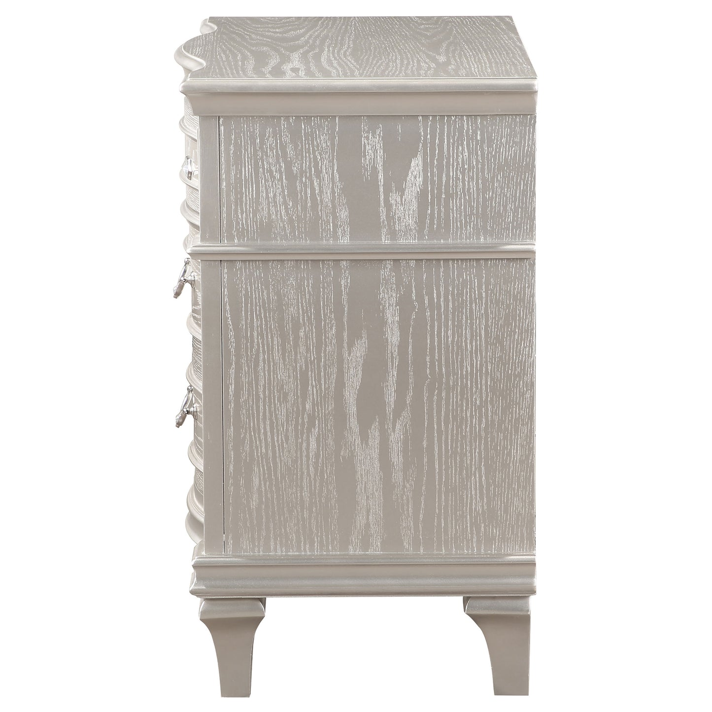 Evangeline 3-drawer Nightstand Silver Oak