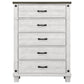 Lilith 5-drawer Bedroom Chest Distressed White