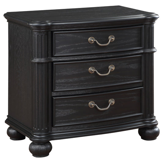 Celina 3-drawer Nightstand Black