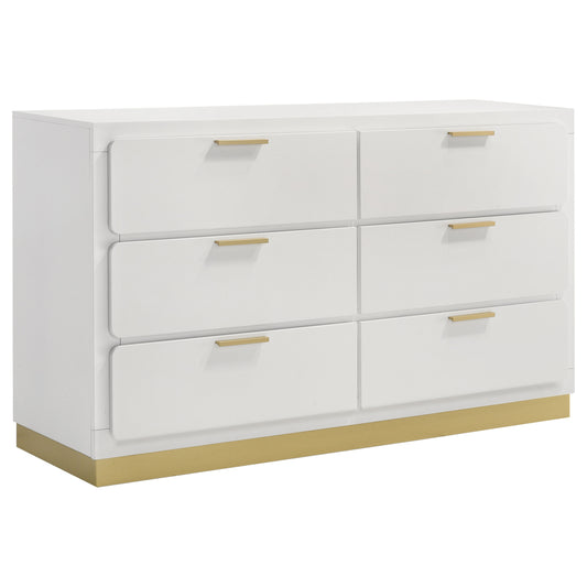 Caraway 6-drawer Dresser White