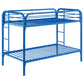 Morgan Metal Twin Over Twin Bunk Bed Blue