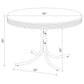 Retro Round 42-inch Wood Top Dining Table White and Chrome