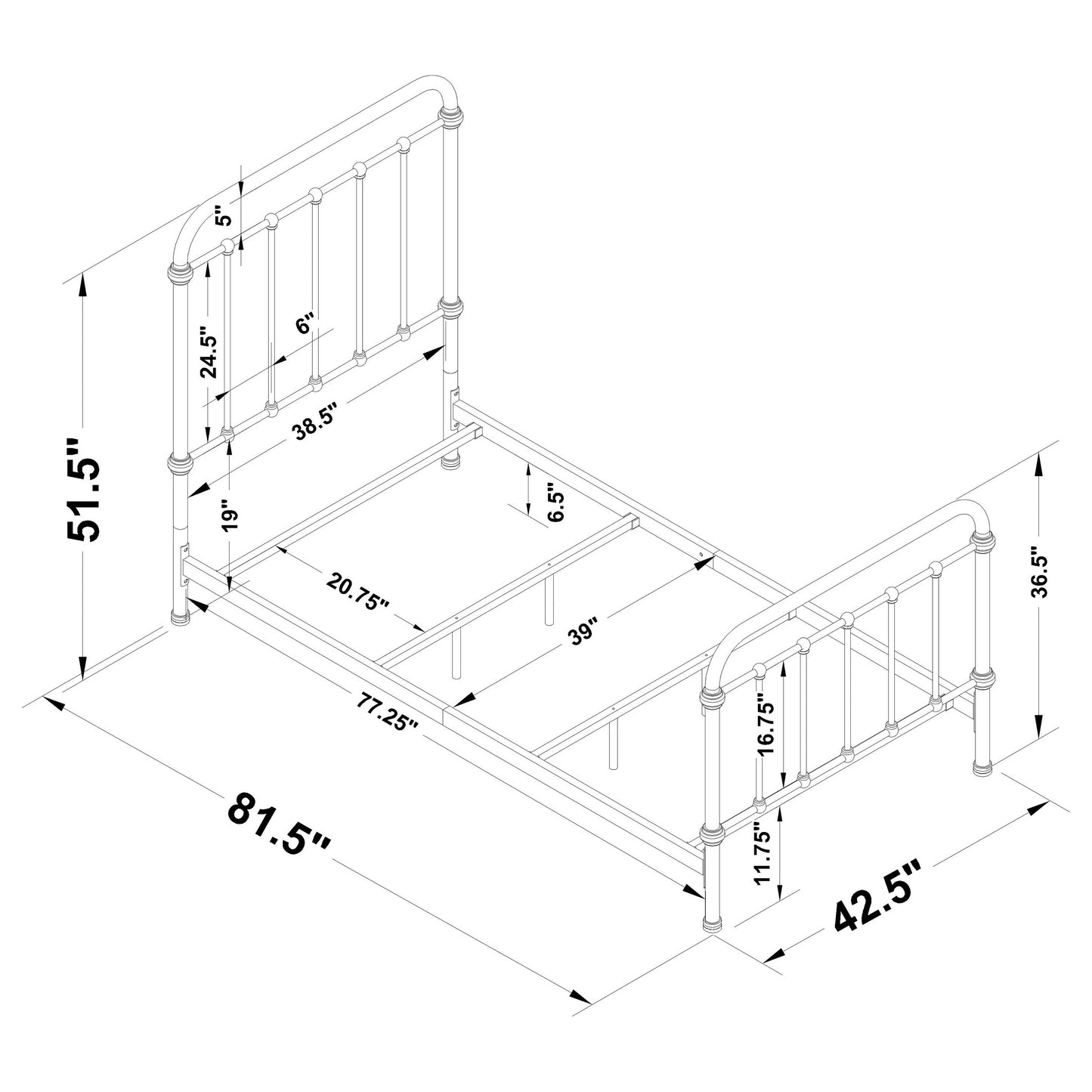 Livingston Metal Twin Open Frame Bed Dark Bronze