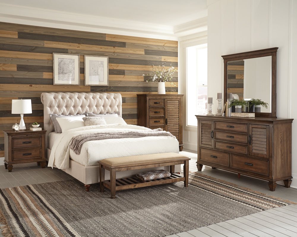 Devon 5-piece Eastern King Bedroom Set Beige and Oak