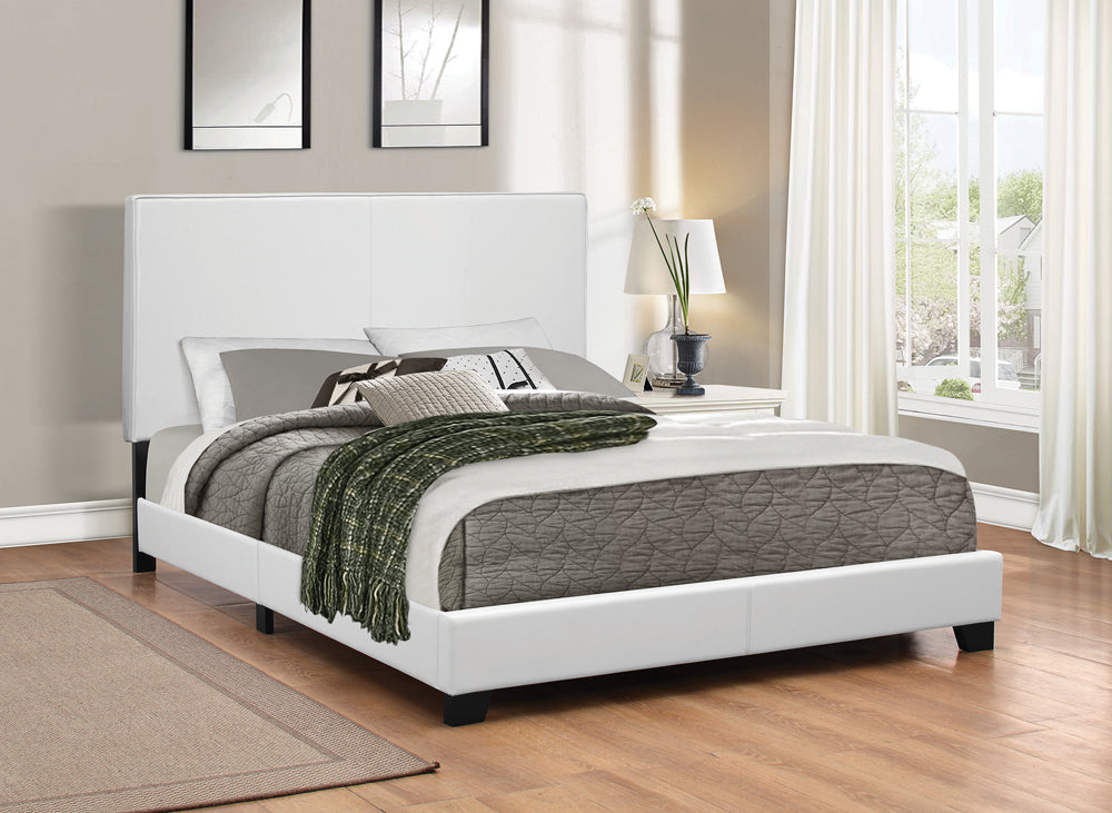 Mauve Upholstered Twin Panel Bed White