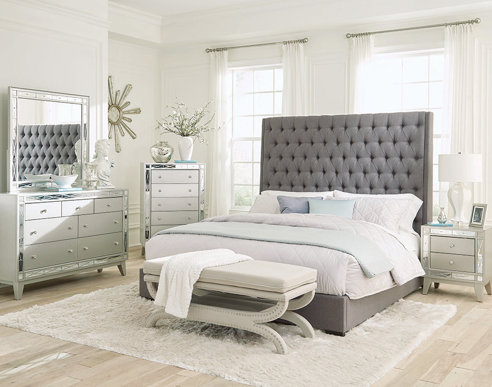 Camille 5-piece California King Bedroom Set Metallic Mercury