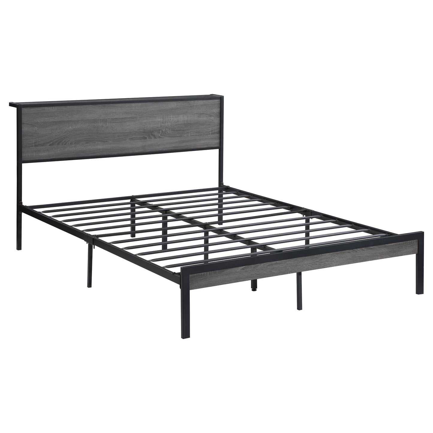 Ricky Metal Full Panel Bed Grey