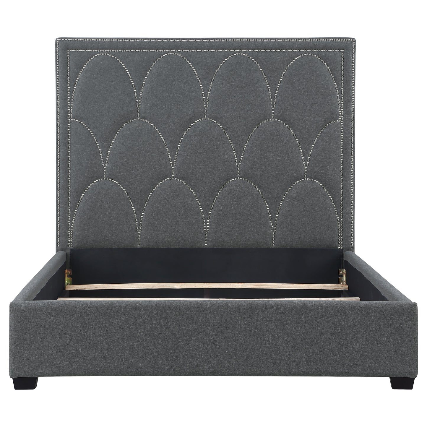 Bowfield Upholstered Eastern King Panel Bed Charcoal