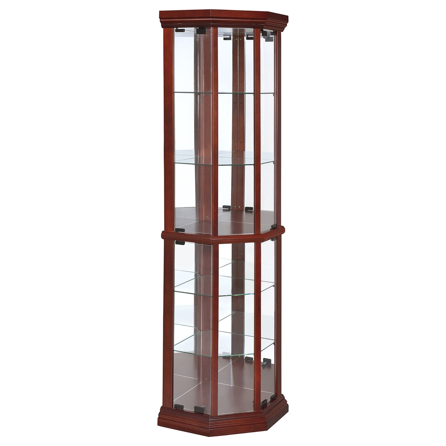 Appledale 6-shelf Corner Curio Display Cabinet Medium Brown